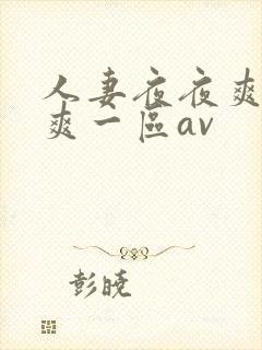 人妻夜夜爽天天爽一区av
