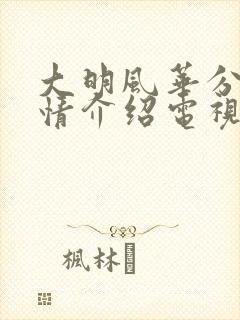 大明风华分集剧情介绍电视猫