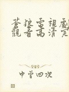 苍狼电视剧在线观看高清完整免费