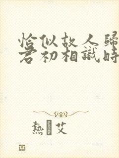 恰似故人归和与君初相识时一部