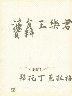 演员王乐君个人资料封面