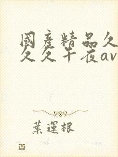国产精品久久久久久午夜av