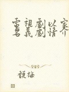 电视剧以家人的名义剧情介绍封面