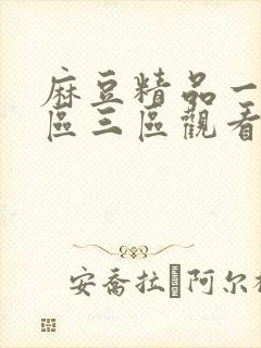 麻豆精品一区二区三区观看