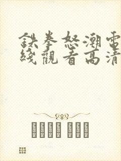 铁拳怒潮电影在线观看高清免费观看