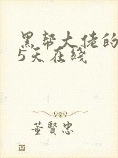 黑帮大佬的365天在线