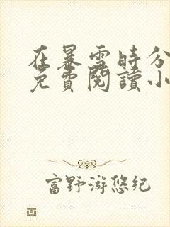 在暴雪时分全文免费阅读小说