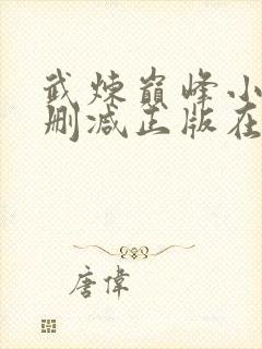 武炼巅峰小说无删减正版在线阅读