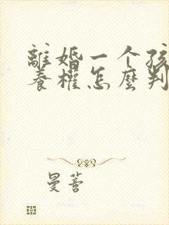 离婚一个孩子抚养权怎么判