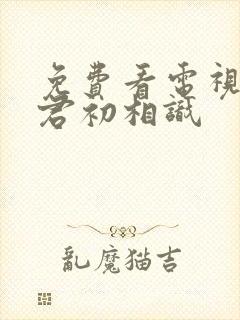 免费看电视剧与君初相识