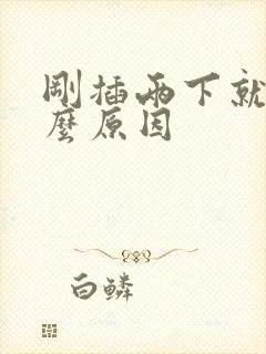 刚插两下就射什么原因