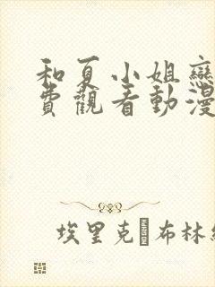 和夏小姐恋爱免费观看动漫封面