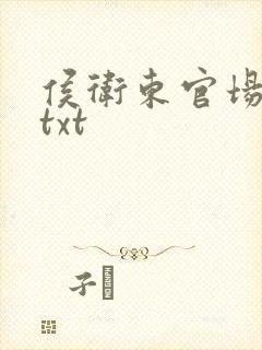 侯卫东官场笔记txt