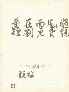 爱在南风过境时短剧免费观看全集