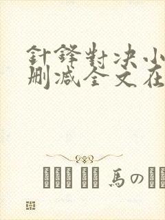 针锋对决小说无删减全文在线阅读