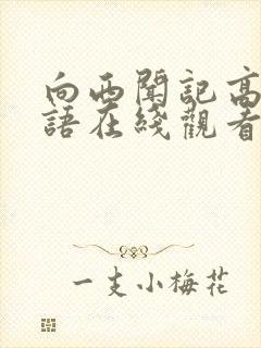 向西闻记高清粤语在线观看