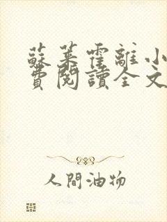 苏莱霍离小说免费阅读全文