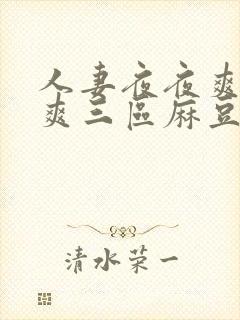 人妻夜夜爽天天爽三区麻豆a