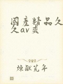 国产精品久久久久av爽封面