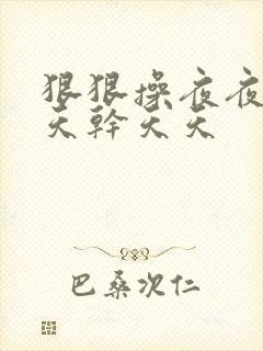 狠狠操夜夜操天天干天天