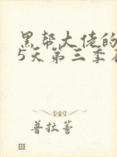 黑帮大佬的365天第三季在线播放