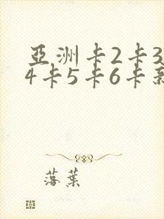 亚洲卡2卡3卡4卡5卡6卡新