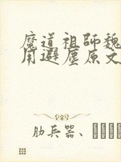 魔道祖师魏无羡用避尘原文