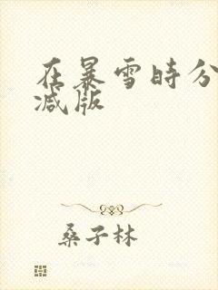 在暴雪时分无删减版