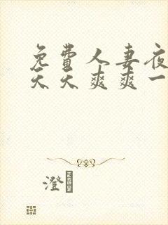 免费人妻夜夜爽天天爽爽一区