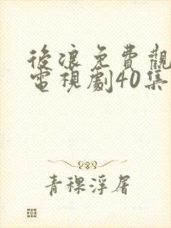 后浪免费观看的电视剧40集在线播放