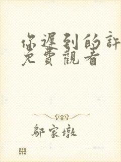 你迟到的许多年免费观看
