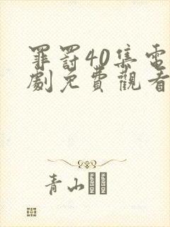 罪罚40集电视剧免费观看下载高清封面