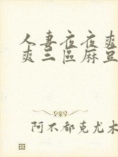 人妻夜夜爽天天爽三区麻豆av网站
