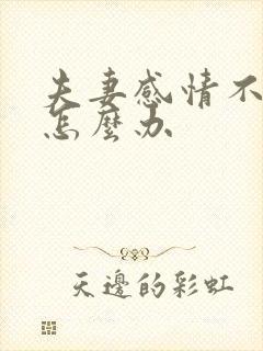 夫妻感情不好该怎么办封面