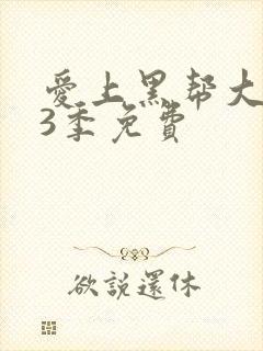 爱上黑帮大佬第3季免费