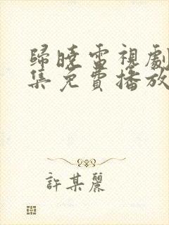 归晓电视剧40集免费播放