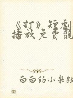 《打》短剧全集播放免费观看封面
