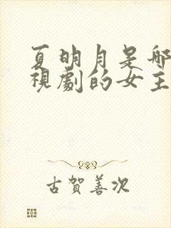 夏明月是哪部电视剧的女主角