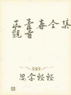 正青春全集免费观看封面