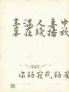 丰满人妻中文字幕在线播放
