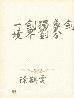 一剑独尊剑等级境界划分