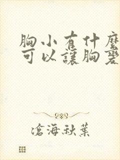 胸小有什么办法可以让胸变大