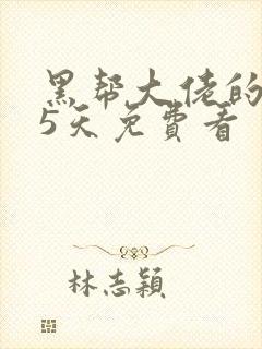 黑帮大佬的365天免费看
