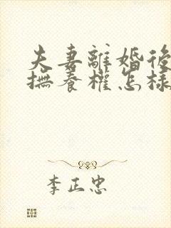 夫妻离婚后孩子抚养权怎样判