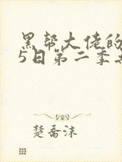 黑帮大佬的365日第二季无删减封面
