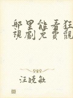 哪里能看狂飙电视剧免费观看完整版高清