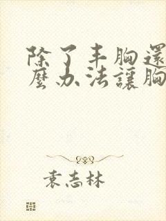 除了丰胸还有什么办法让胸变大封面