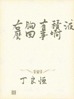 右胸有积液是怎么回事啊封面