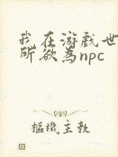 我在游戏世界为所欲为npc