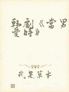 韩剧《当男人恋爱时》